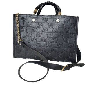 Steve Madden Bjeanne Black Faux Leather Tote Bag